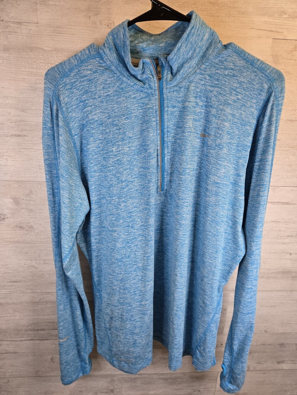 Nike Mens Heather Blue Long Sleeve Running Shirt